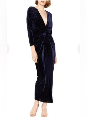 Misa Los Angeles Sienna Velvet Deep Navy Maxi Dress NWT $335